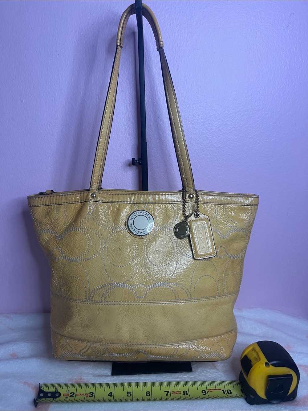 Coach Yellow Leather Tote Bag